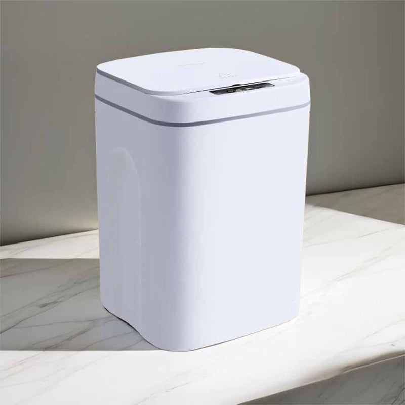 Load image into Gallery viewer, White LuxeBin 16 - Smart | Rechargeable | Waterproof Luxury Bin by Roboai Clean.
