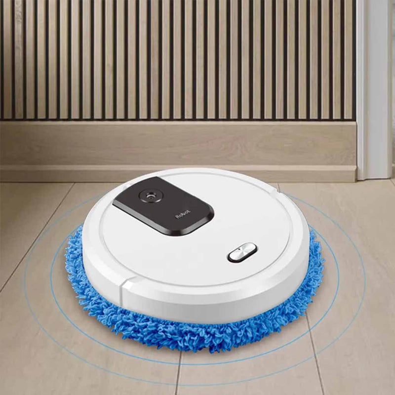 Load image into Gallery viewer, RoboAI Mop and Sweeper with Humidifying Spray mopping a tiled floor.
